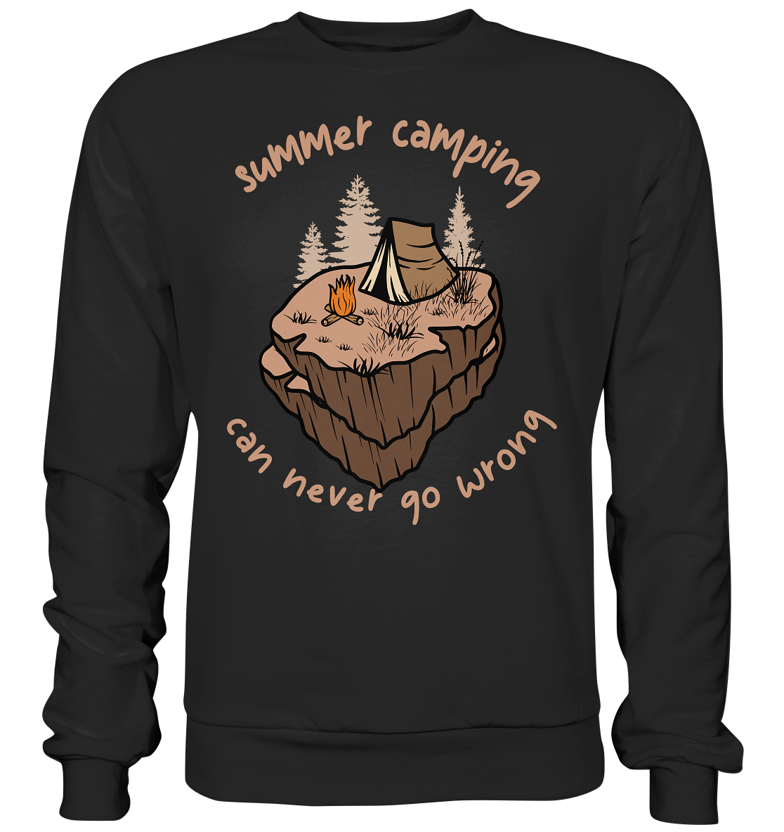 Summer Camping Can Never Go Wrong - Basic Sweatshirt
