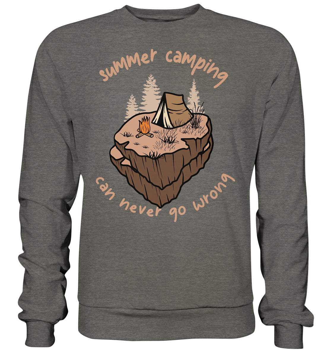 Summer Camping Can Never Go Wrong - Basic Sweatshirt