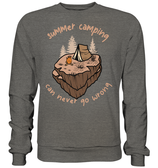 Summer Camping Can Never Go Wrong - Basic Sweatshirt