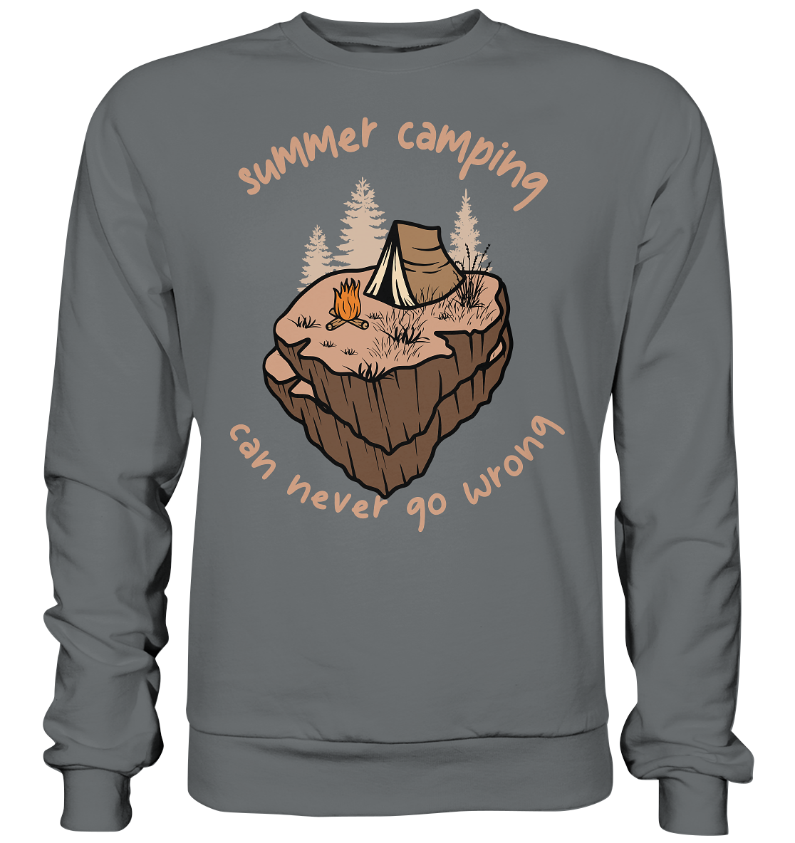 Summer Camping Can Never Go Wrong - Basic Sweatshirt