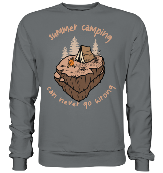 Summer Camping Can Never Go Wrong - Basic Sweatshirt