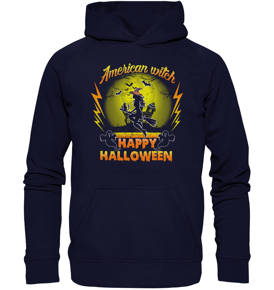 American Witch (Gelb) - Basic Unisex Hoodie