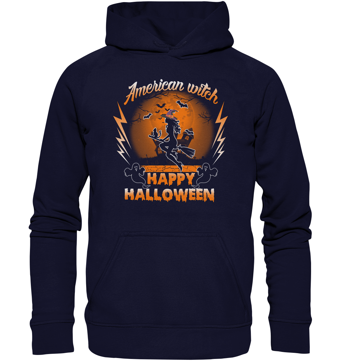American Witch (Orange) - Basic Unisex Hoodie