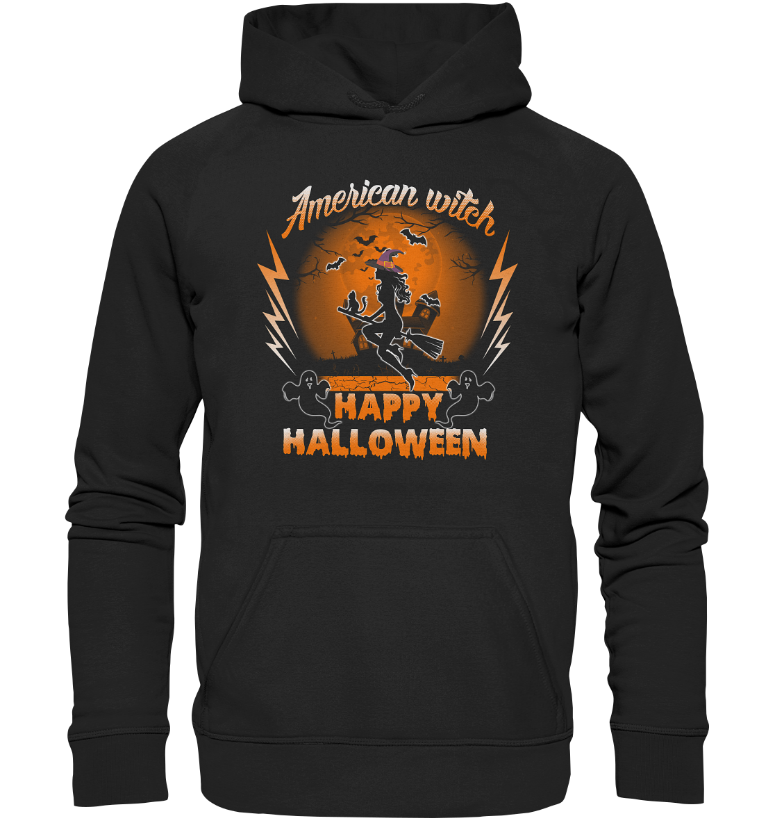 American Witch (Orange) - Basic Unisex Hoodie