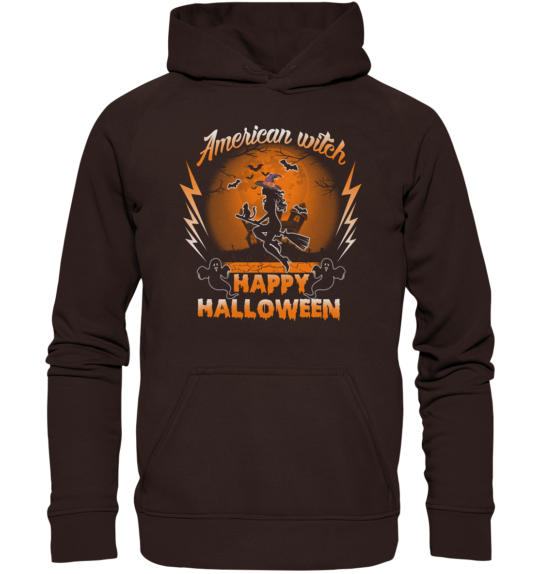 American Witch (Orange) - Basic Unisex Hoodie