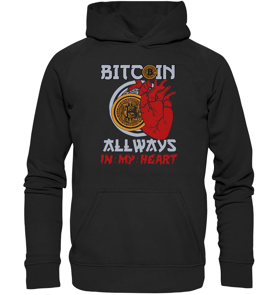 Bitcoin Allways in my Heart - Basic Unisex Hoodie XL