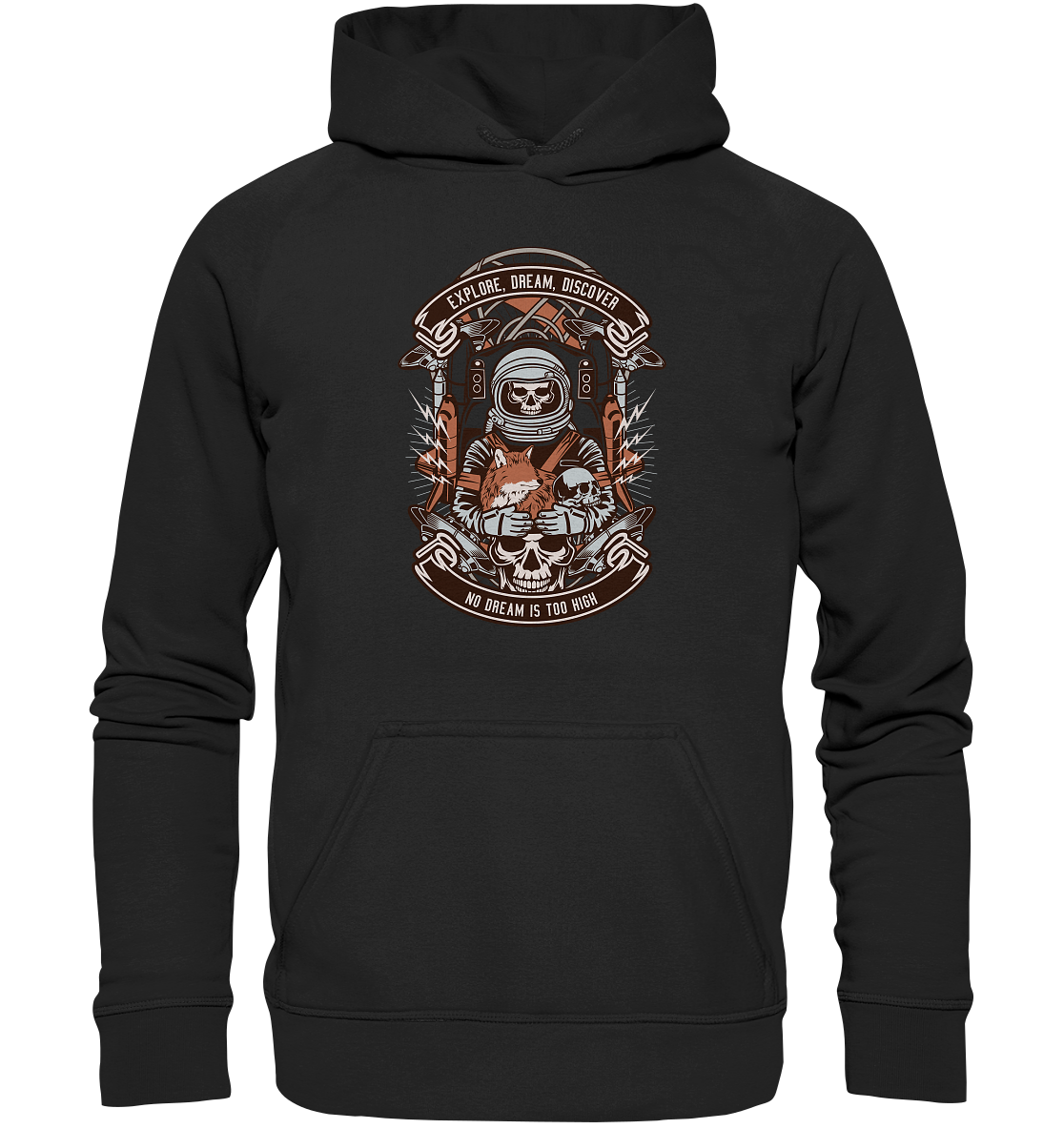 Astronaut Skull - Basic Unisex Hoodie XL