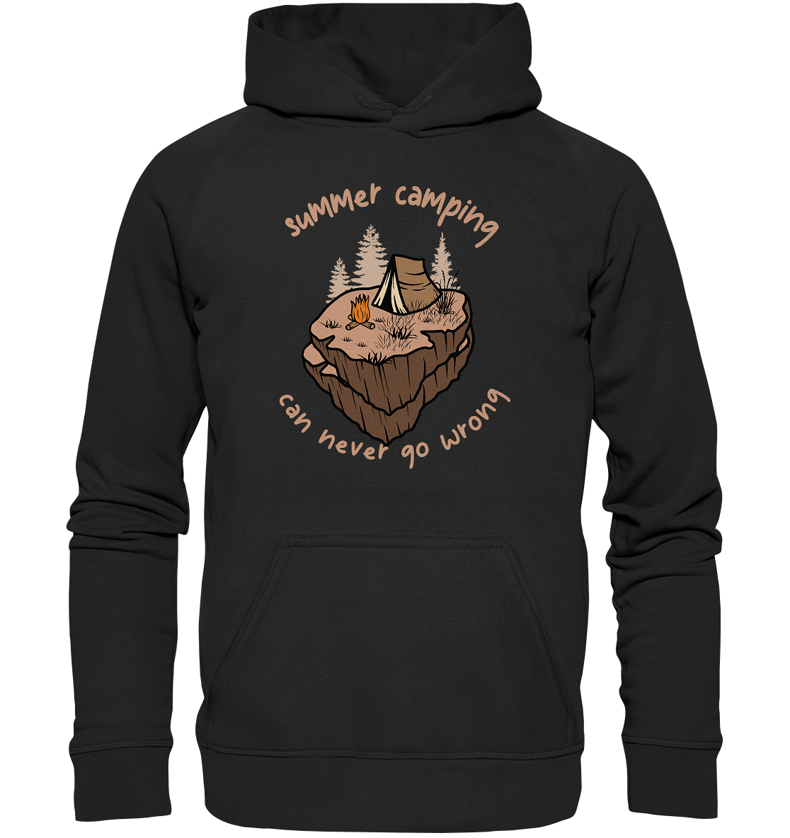 Summer Camping Can Never Go Wrong - Basic Unisex Hoodie XL