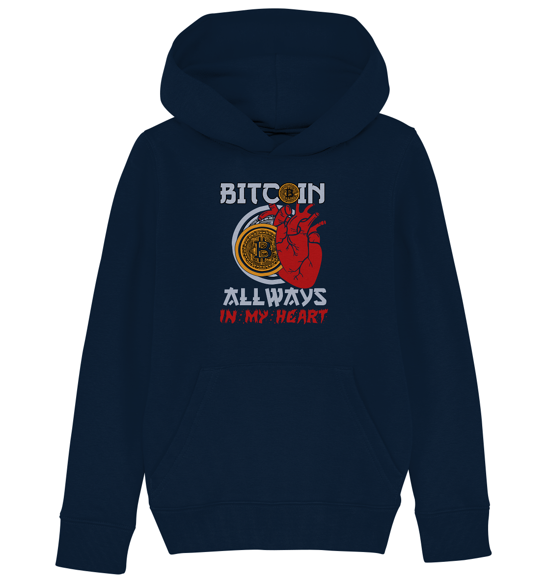 Bitcoin Allways in my Heart - Kids Organic Hoodie