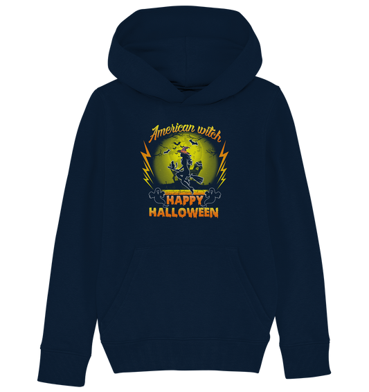American Witch (Gelb) - Kids Organic Hoodie