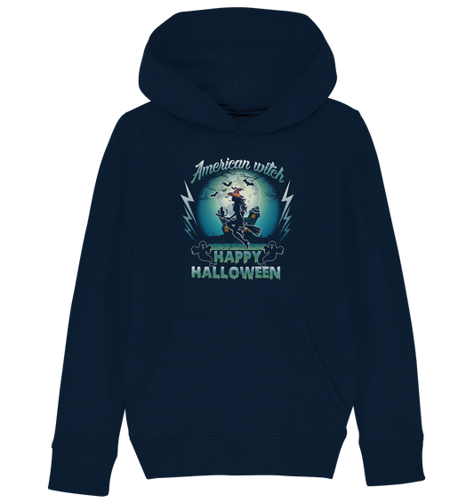 American Witch (Blau) - Kids Organic Hoodie
