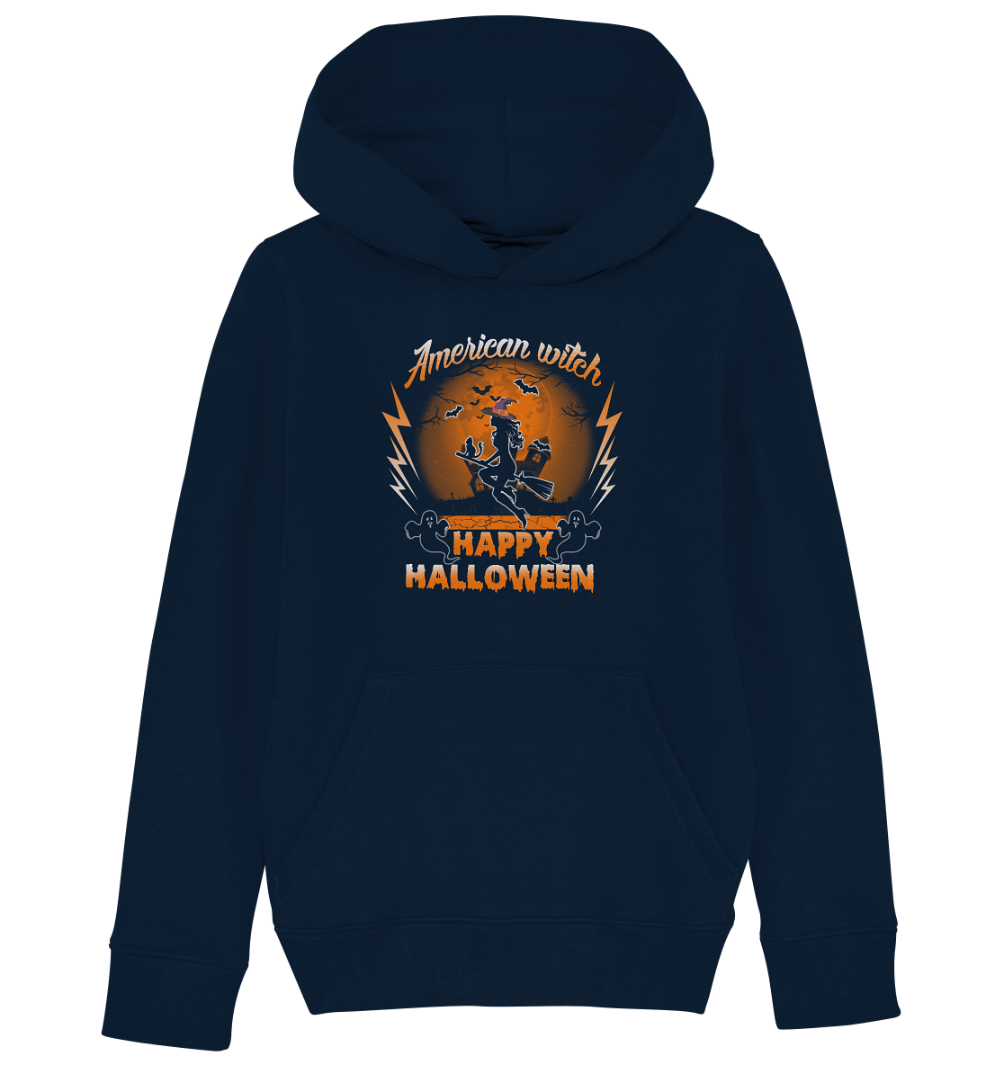 American Witch (Orange) - Kids Organic Hoodie