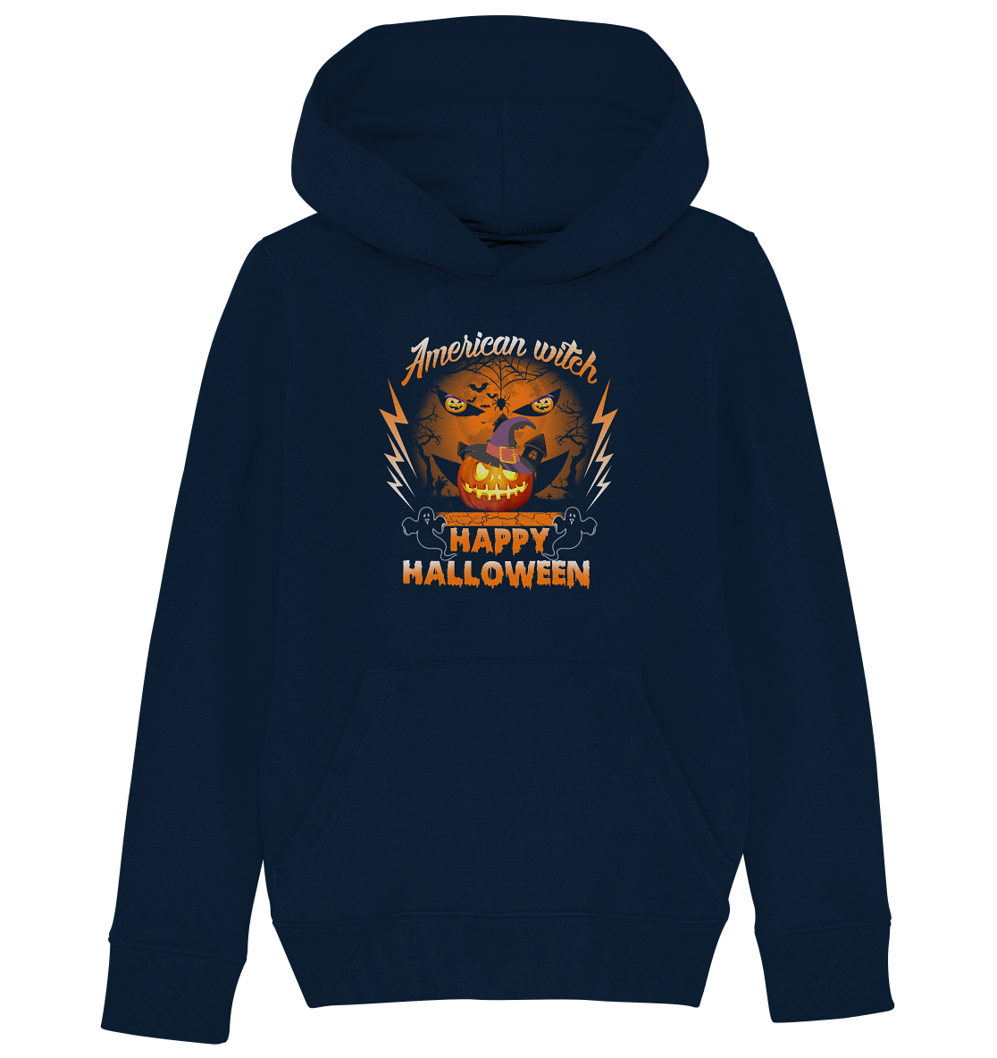 American Witch (Kürbis) - Kids Organic Hoodie