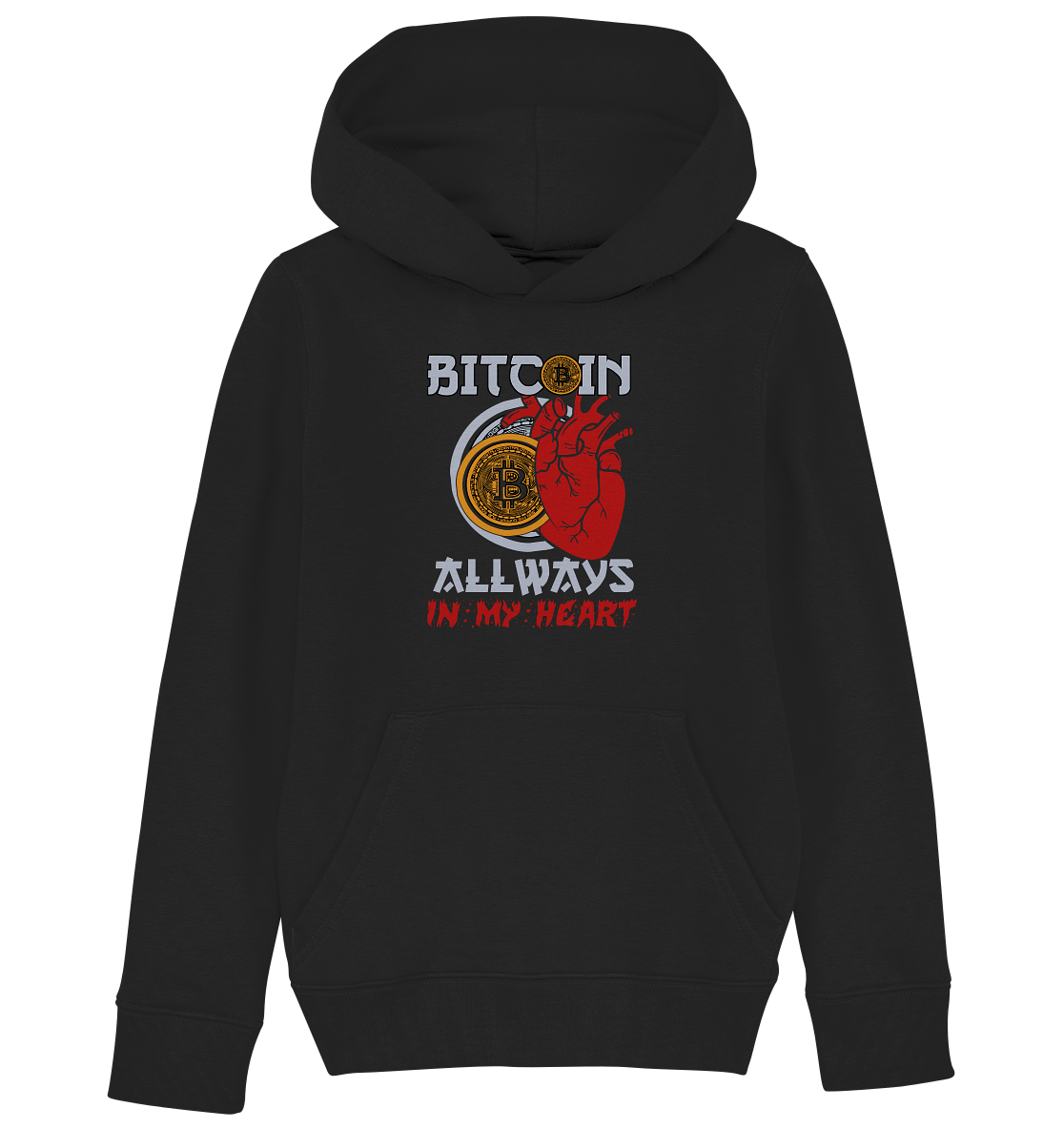 Bitcoin Allways in my Heart - Kids Organic Hoodie