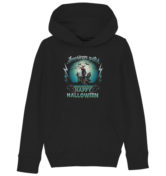 American Witch (Blau) - Kids Organic Hoodie
