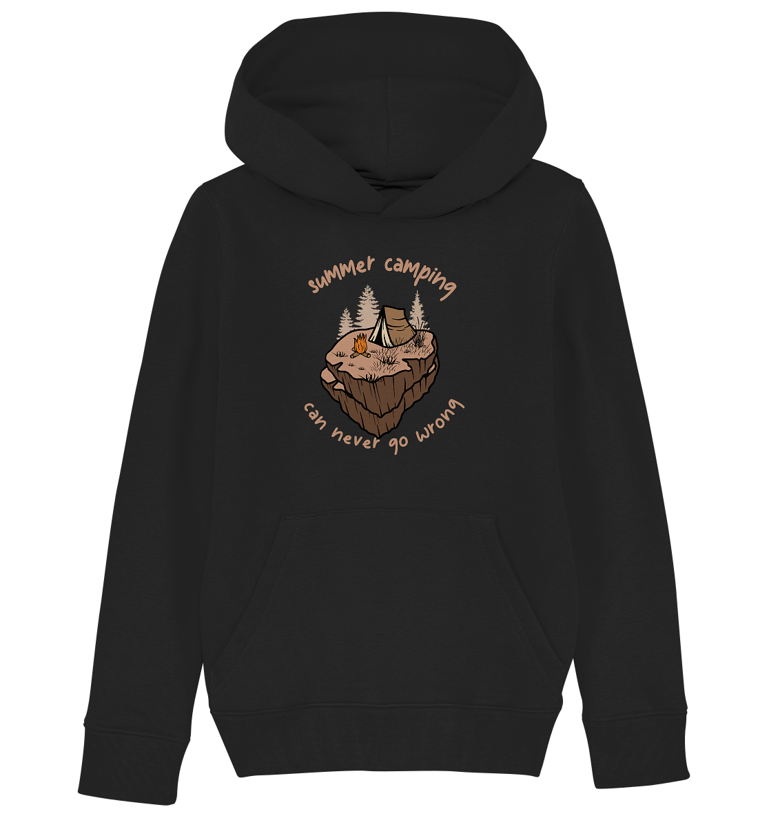 Summer Camping Can Never Go Wrong - Kids Organic Hoodie