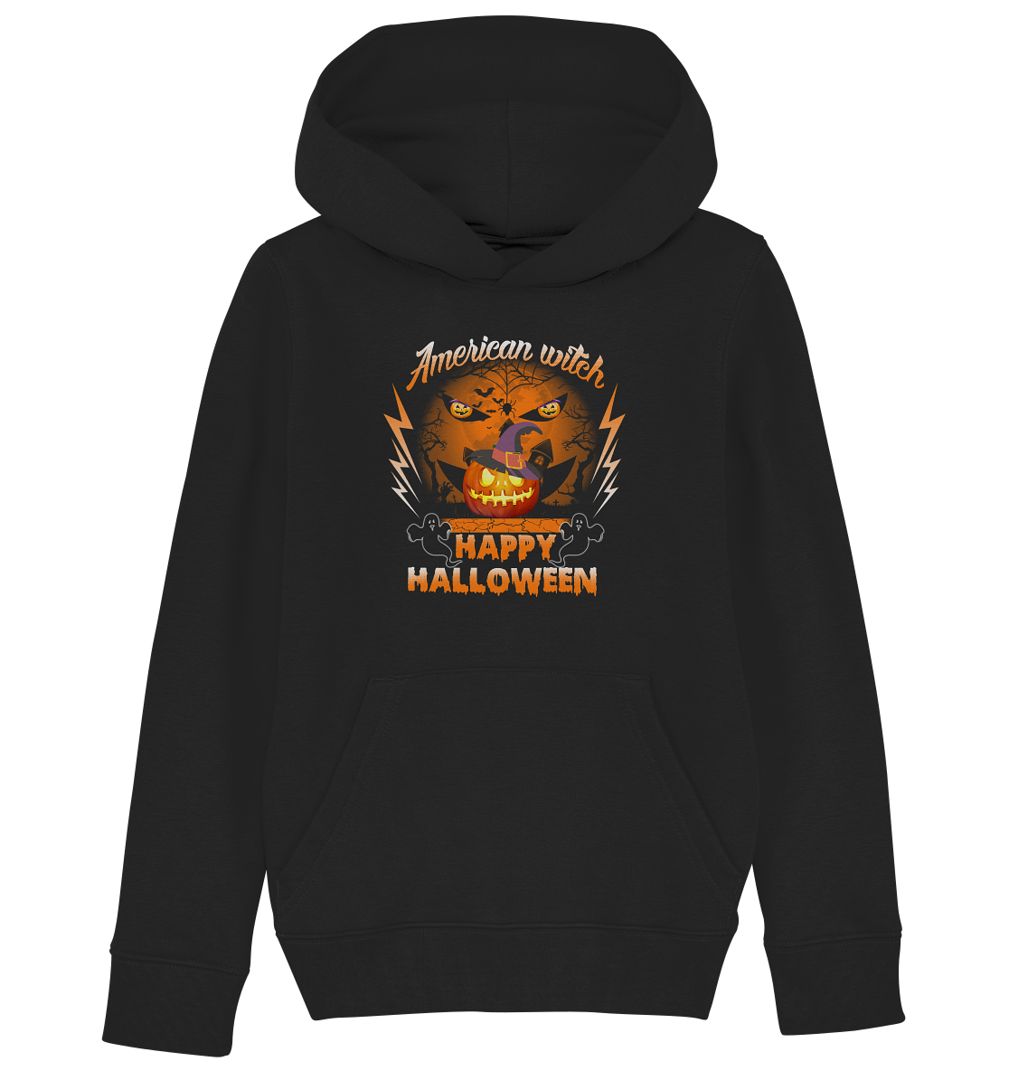 American Witch (Kürbis) - Kids Organic Hoodie