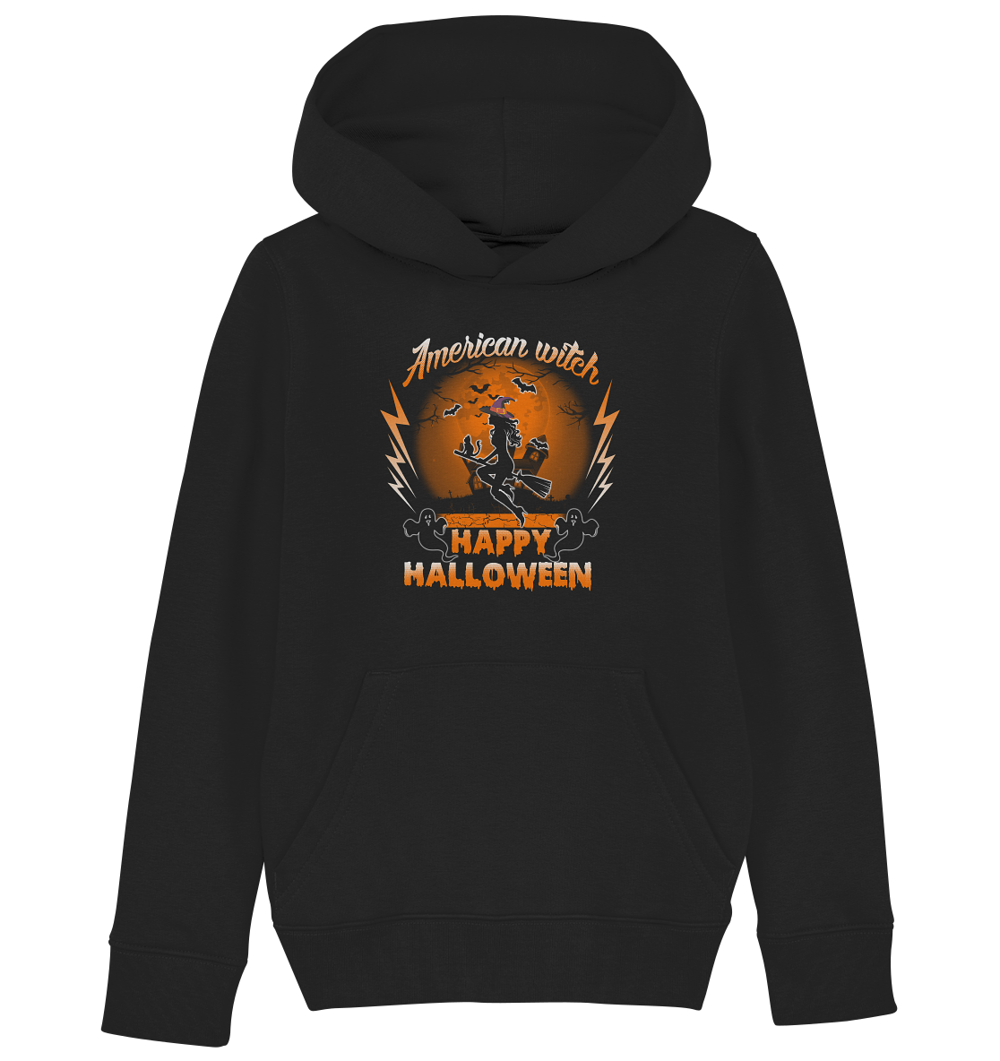 American Witch (Orange) - Kids Organic Hoodie