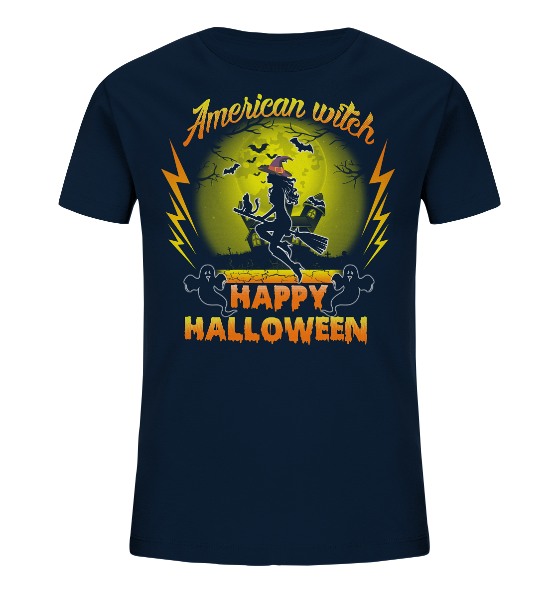 American Witch (Gelb) - Kids Organic Shirt