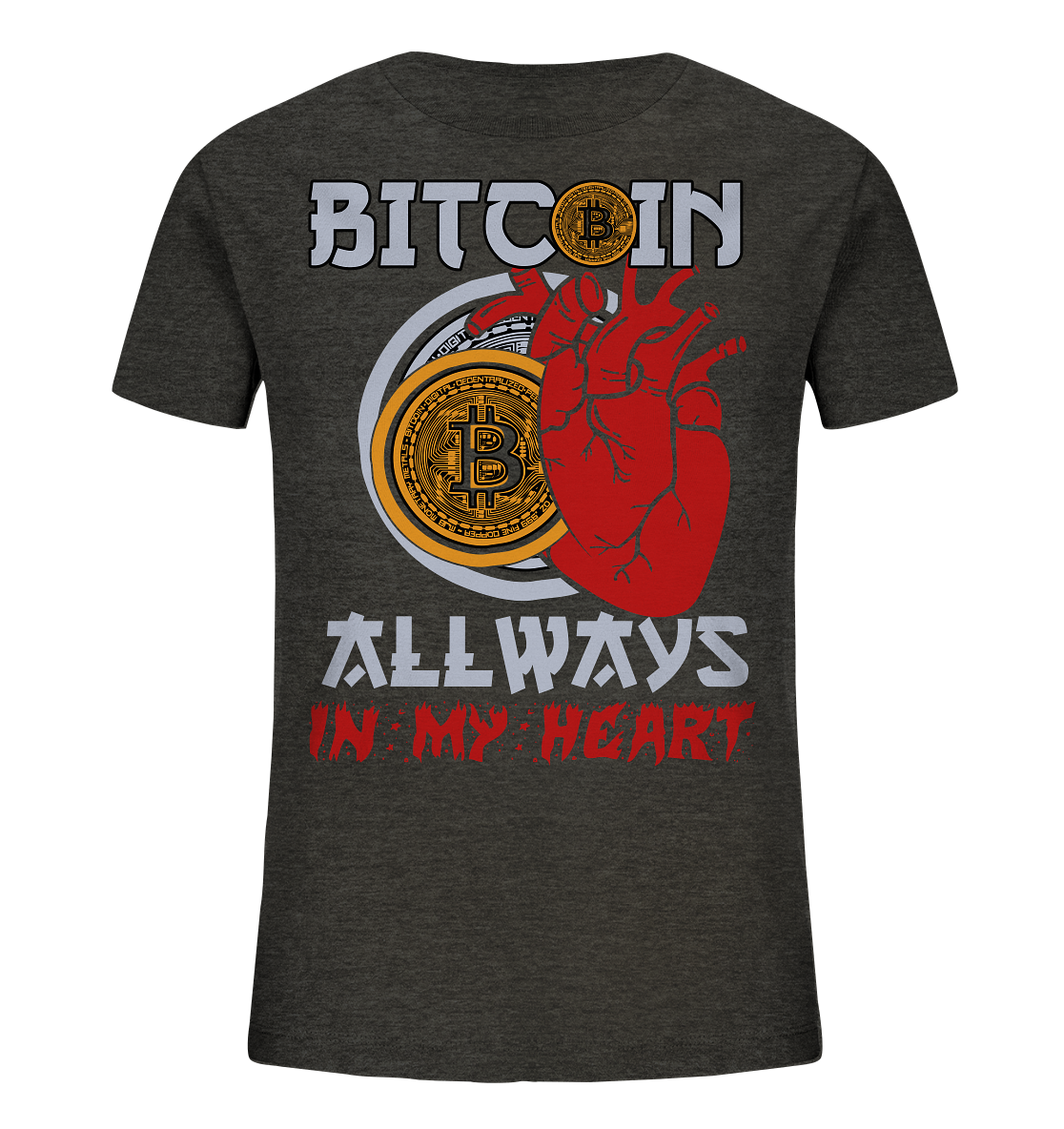 Bitcoin Allways in my Heart - Kids Organic Shirt