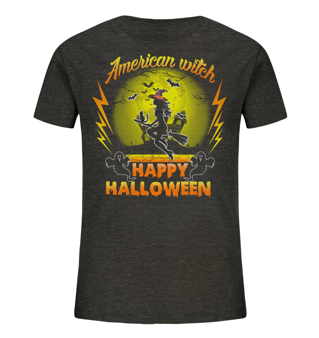 American Witch (Gelb) - Kids Organic Shirt