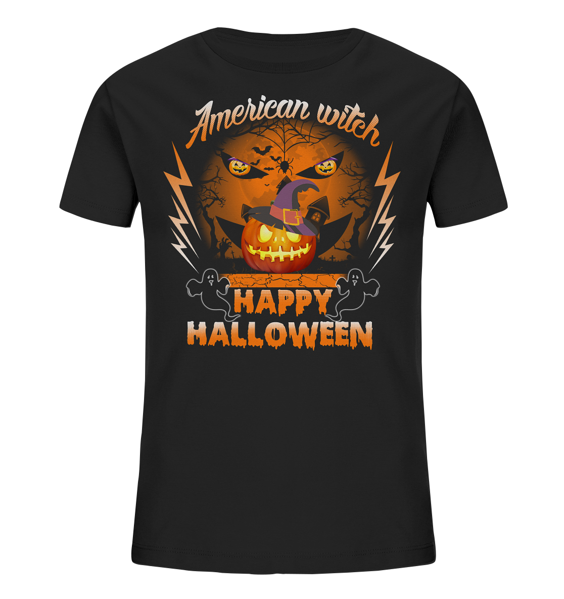 American Witch (Kürbis) - Kids Organic Shirt