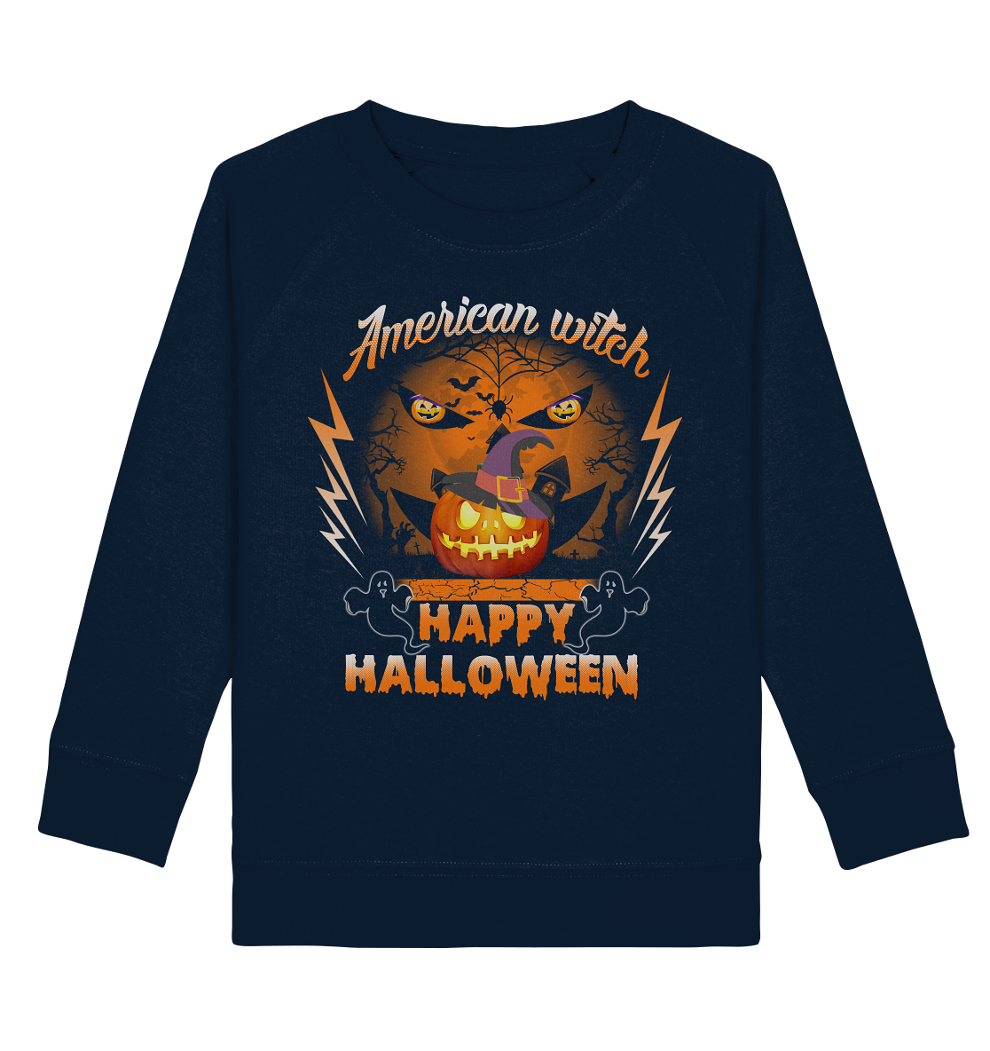 American Witch (Kürbis) - Kids Organic Sweatshirt