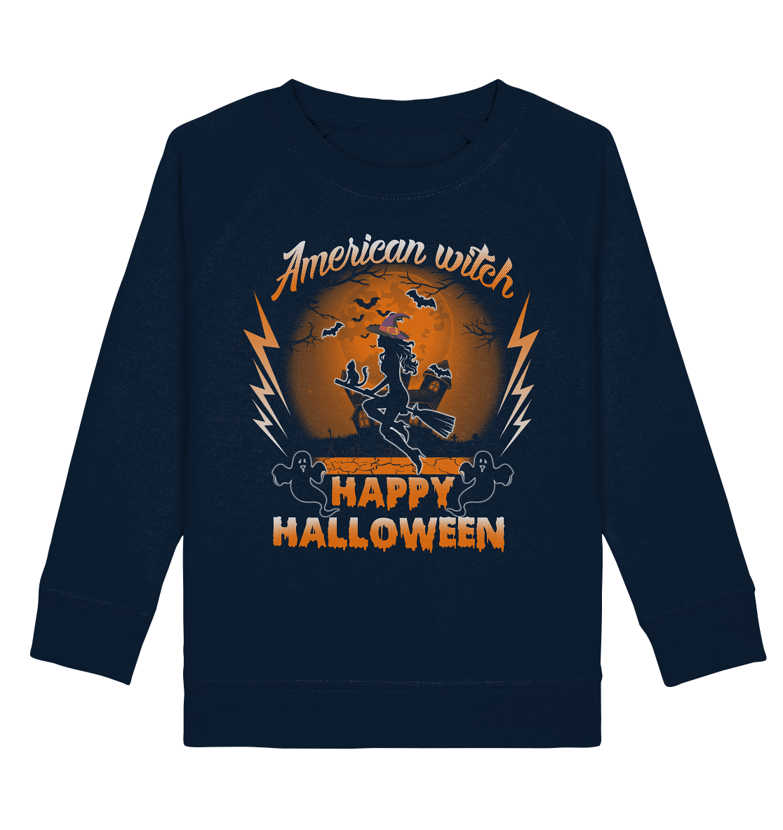 American Witch (Orange) - Kids Organic Sweatshirt