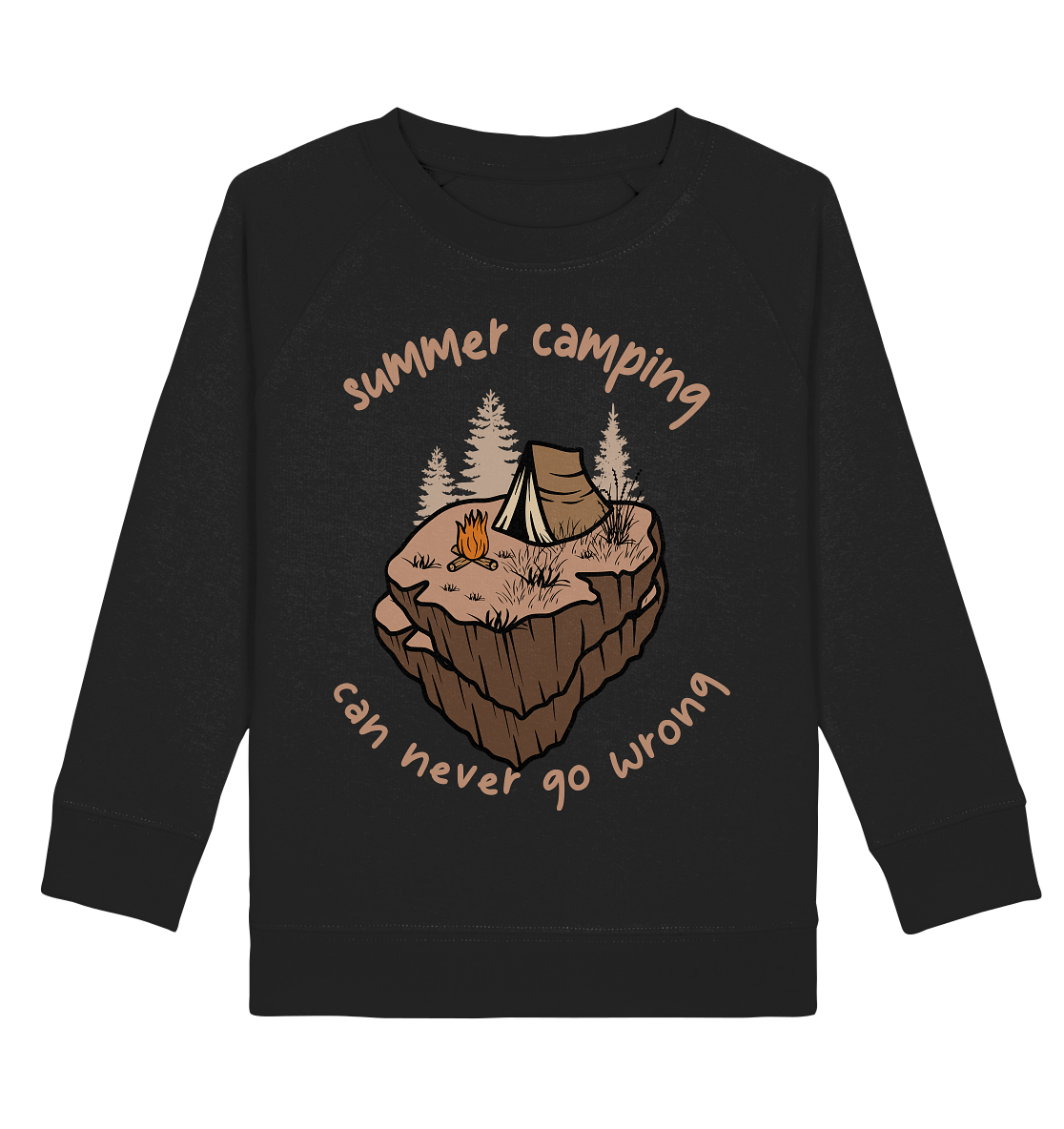 Summer Camping Can Never Go Wrong - Kids Organic Sweatshirt