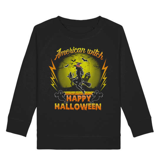 American Witch (Gelb) - Kids Organic Sweatshirt