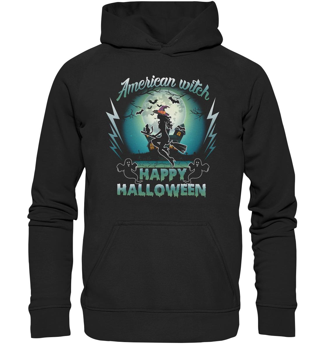 American Witch (Blau) - Kids Premium Hoodie
