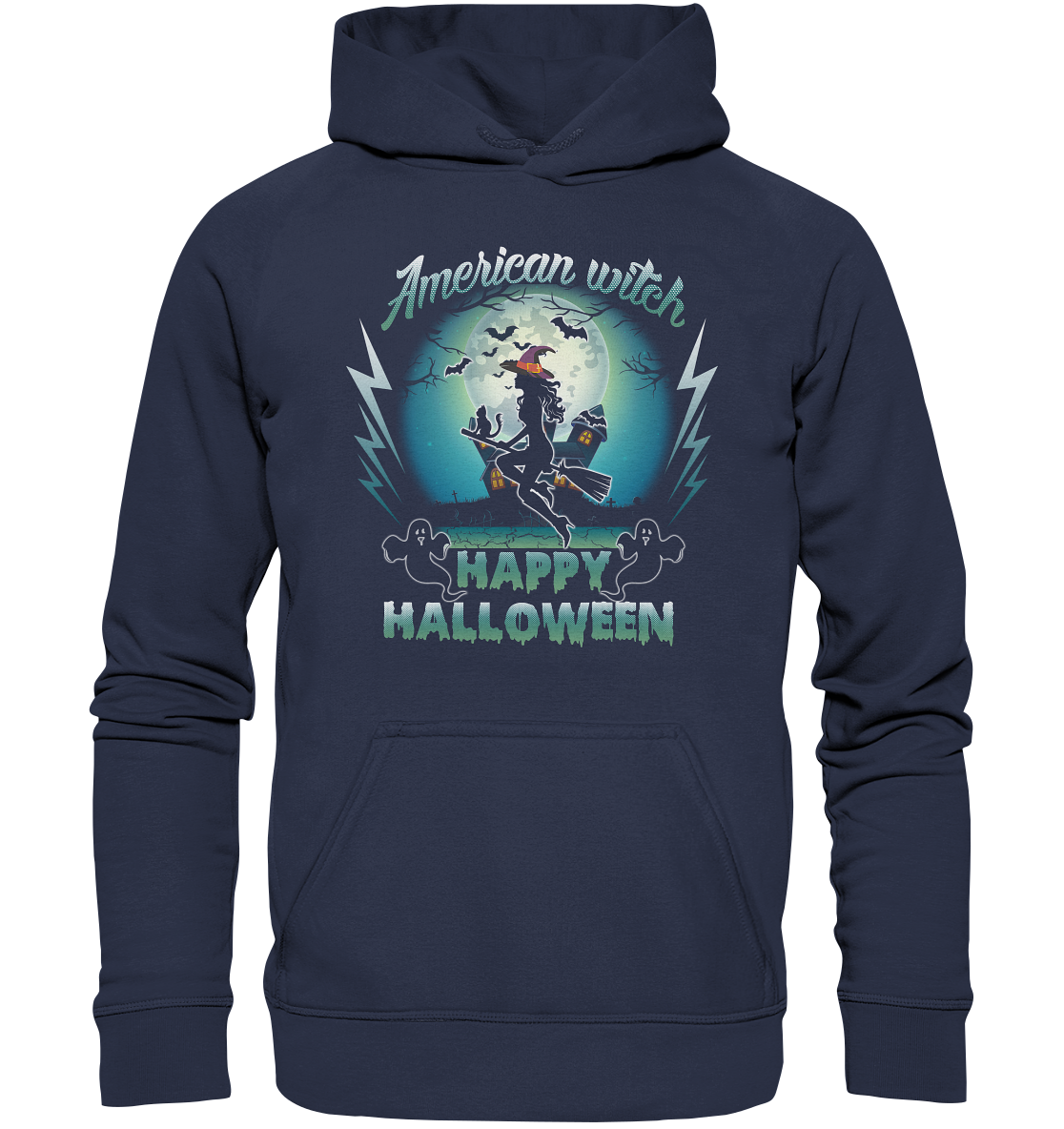 American Witch (Blau) - Kids Premium Hoodie