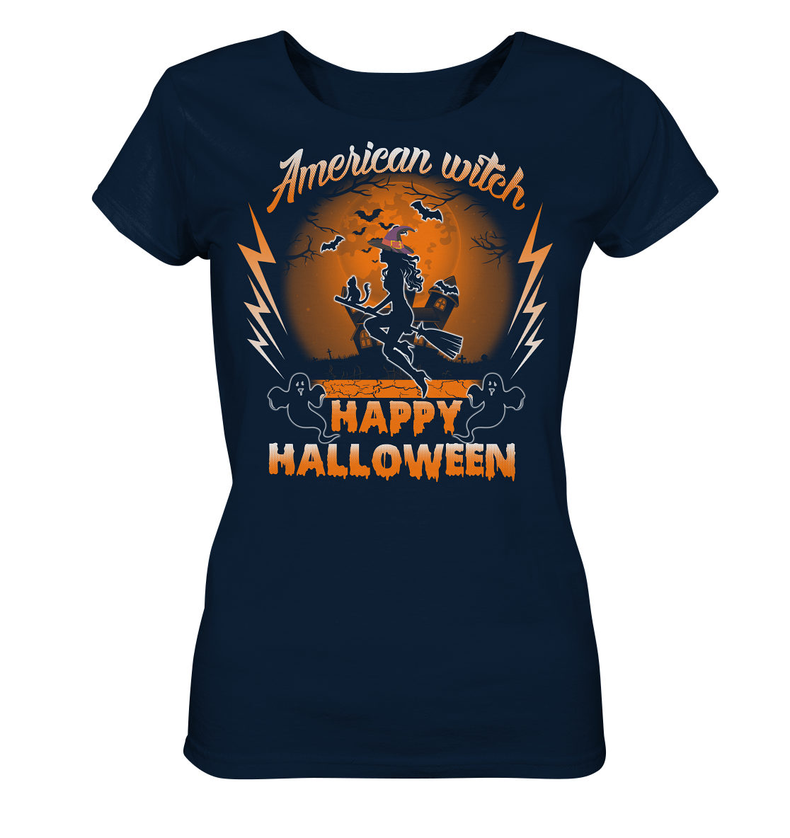 American Witch (Orange) - Ladies Organic Shirt