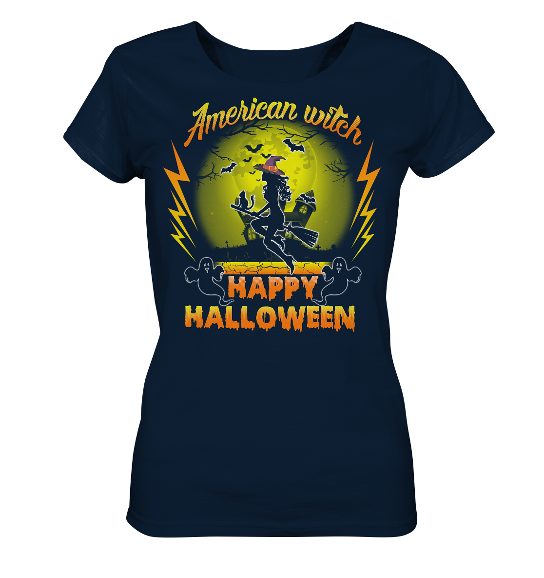 American Witch (Gelb) - Ladies Organic Shirt