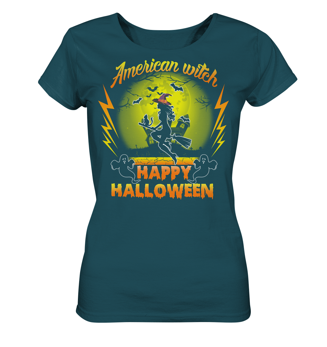 American Witch (Gelb) - Ladies Organic Shirt