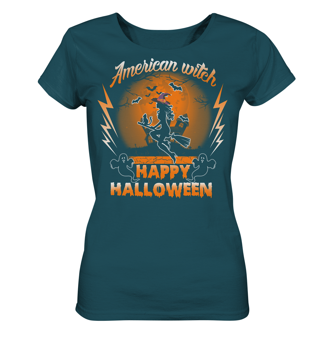 American Witch (Orange) - Ladies Organic Shirt