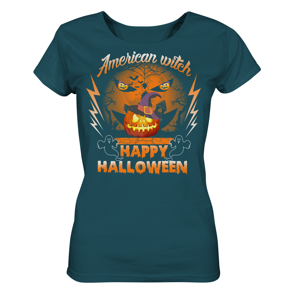 American Witch (Kürbis) - Ladies Organic Shirt