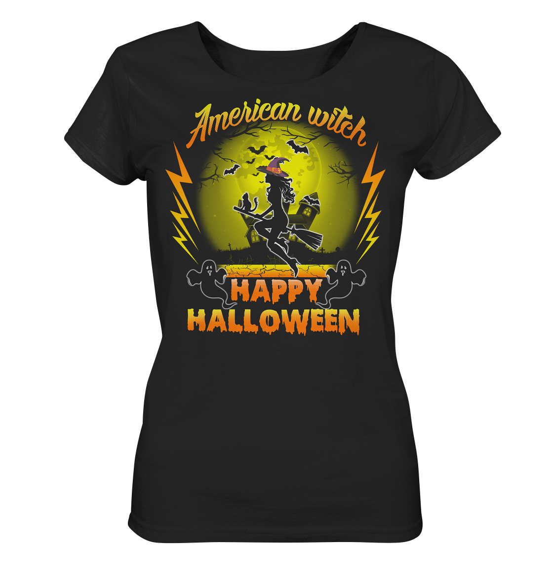 American Witch (Gelb) - Ladies Organic Shirt