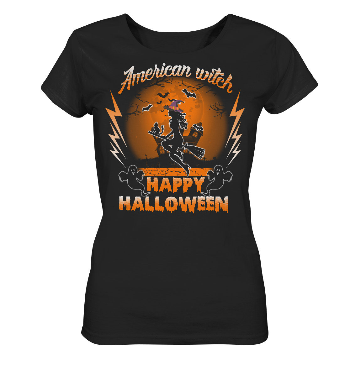 American Witch (Orange) - Ladies Organic Shirt