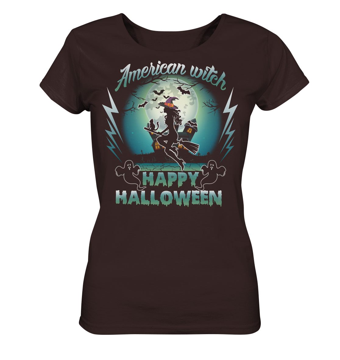 American Witch (Blau) - Ladies Organic Shirt