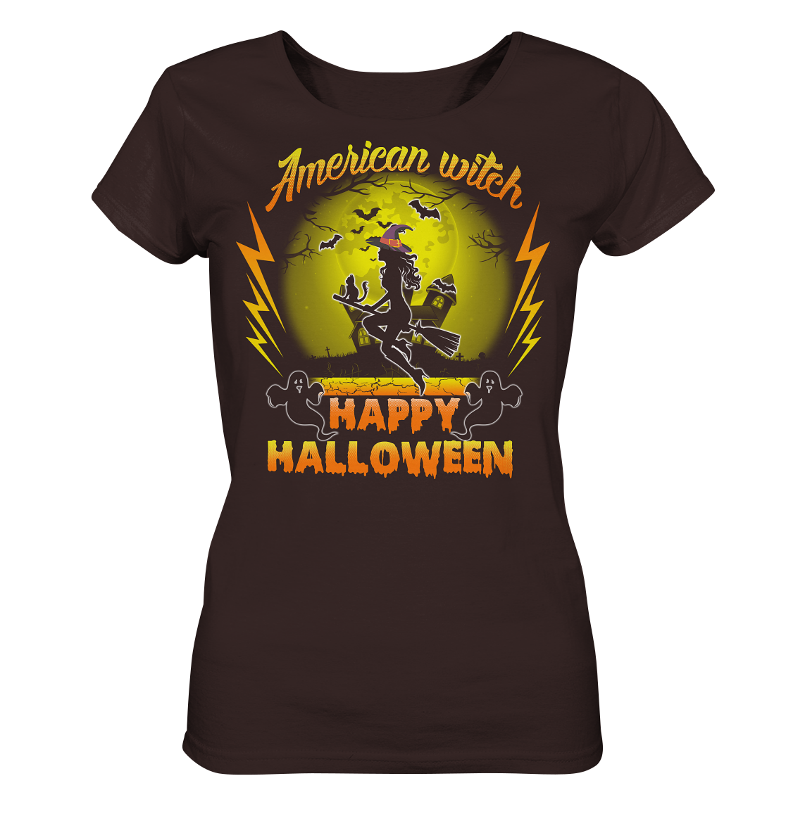 American Witch (Gelb) - Ladies Organic Shirt