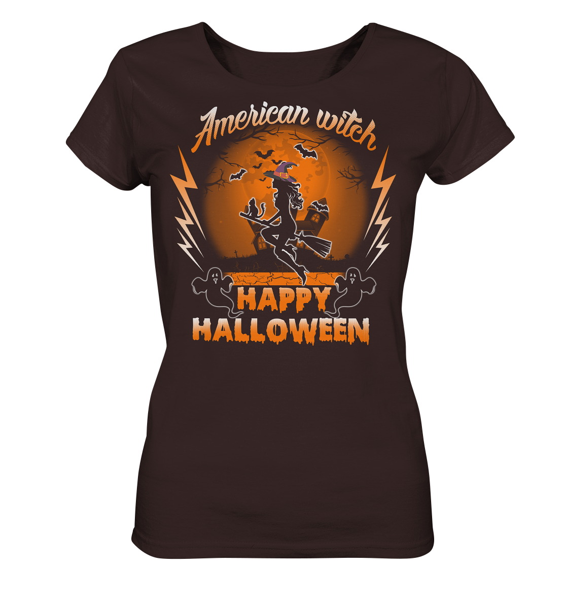 American Witch (Orange) - Ladies Organic Shirt