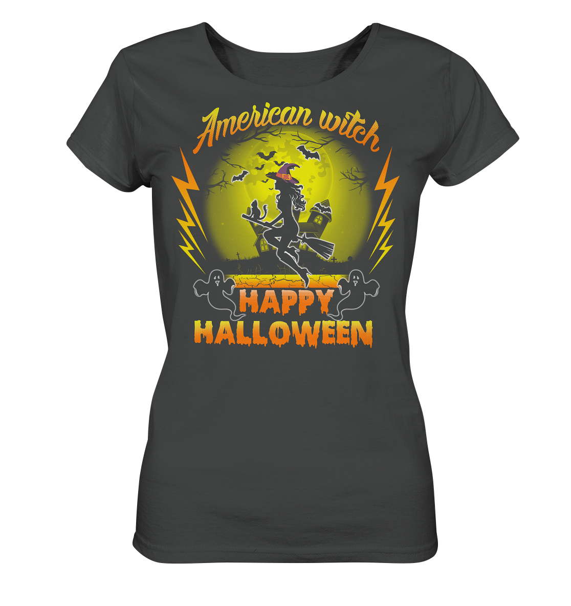 American Witch (Gelb) - Ladies Organic Shirt