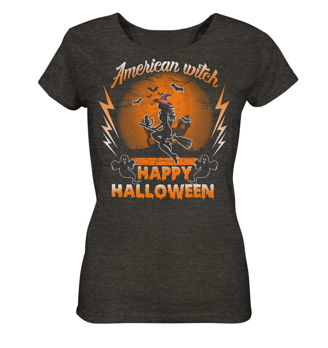 American Witch (Orange) - Ladies Organic Shirt (meliert)