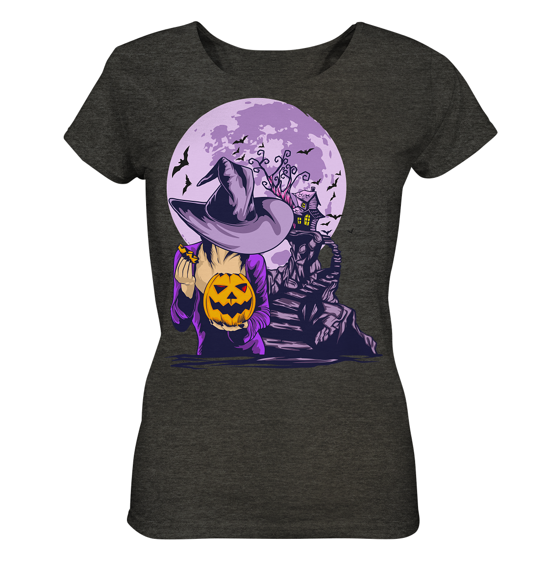 Halloween Illustration 8 - Ladies Organic Shirt (meliert)