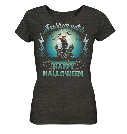 American Witch (Blau) - Ladies Organic Shirt (meliert)