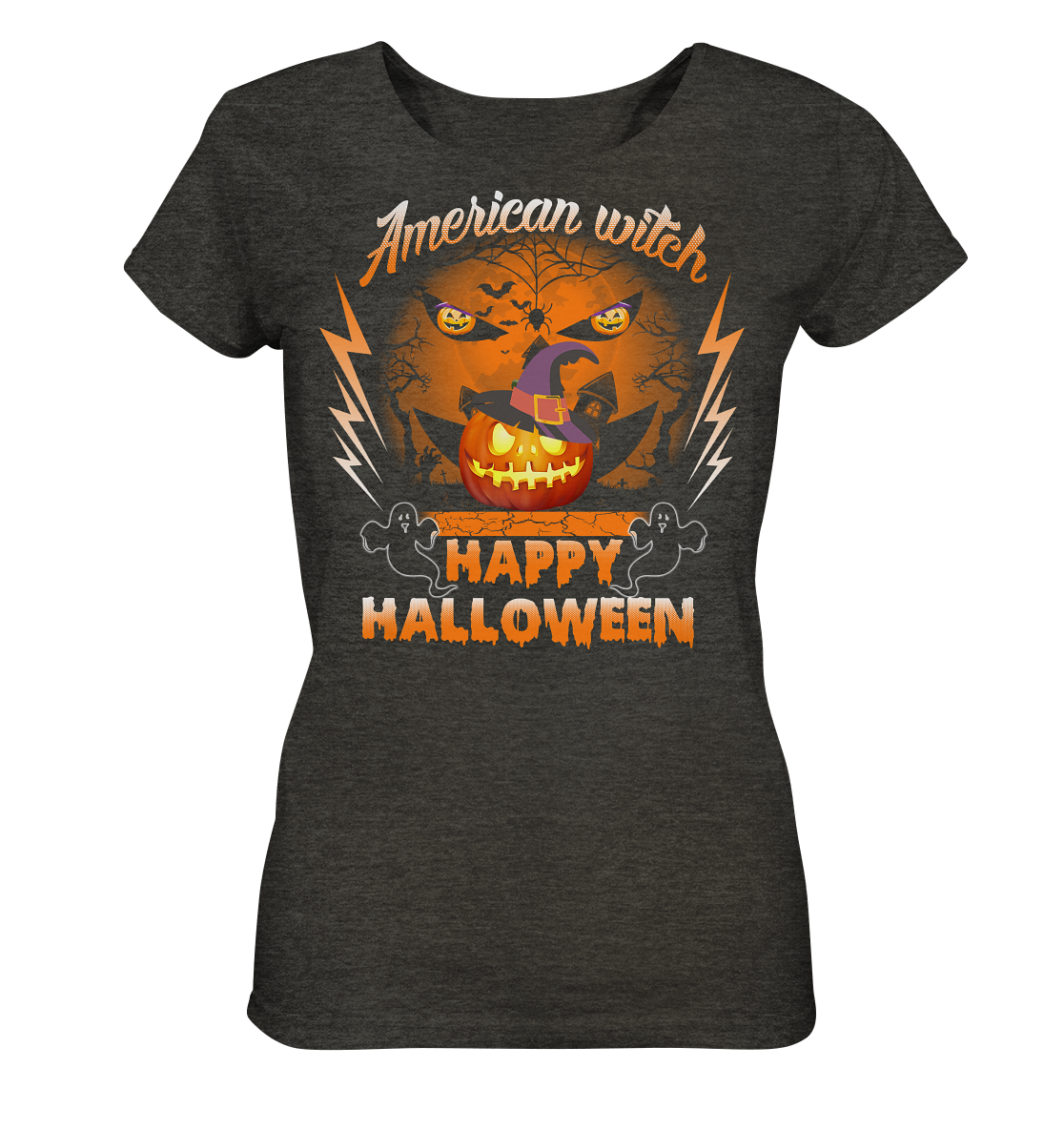 American Witch (Kürbis) - Ladies Organic Shirt (meliert)