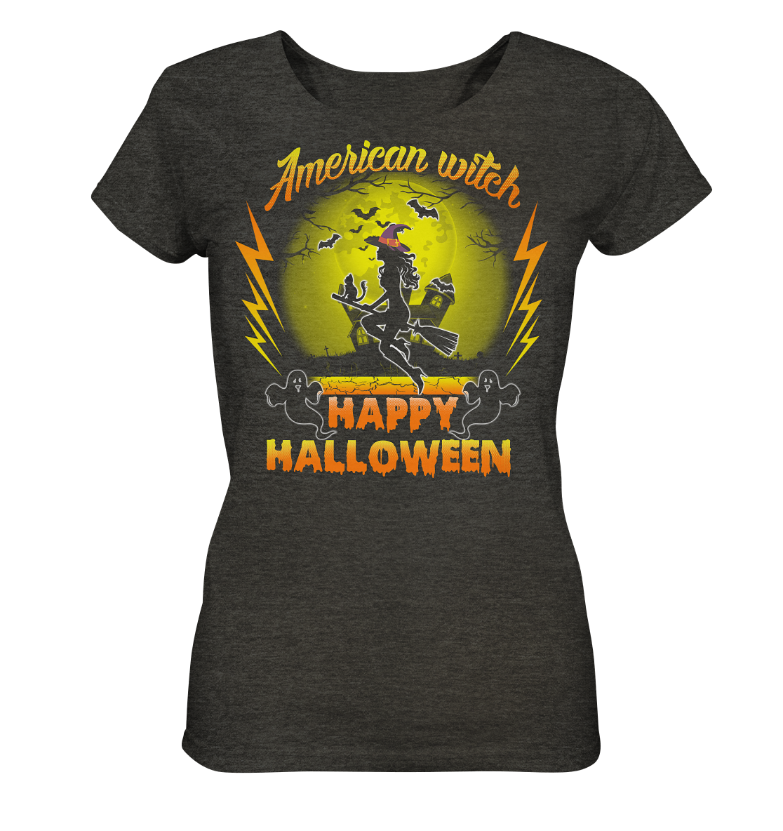 American Witch (Gelb) - Ladies Organic Shirt (meliert)