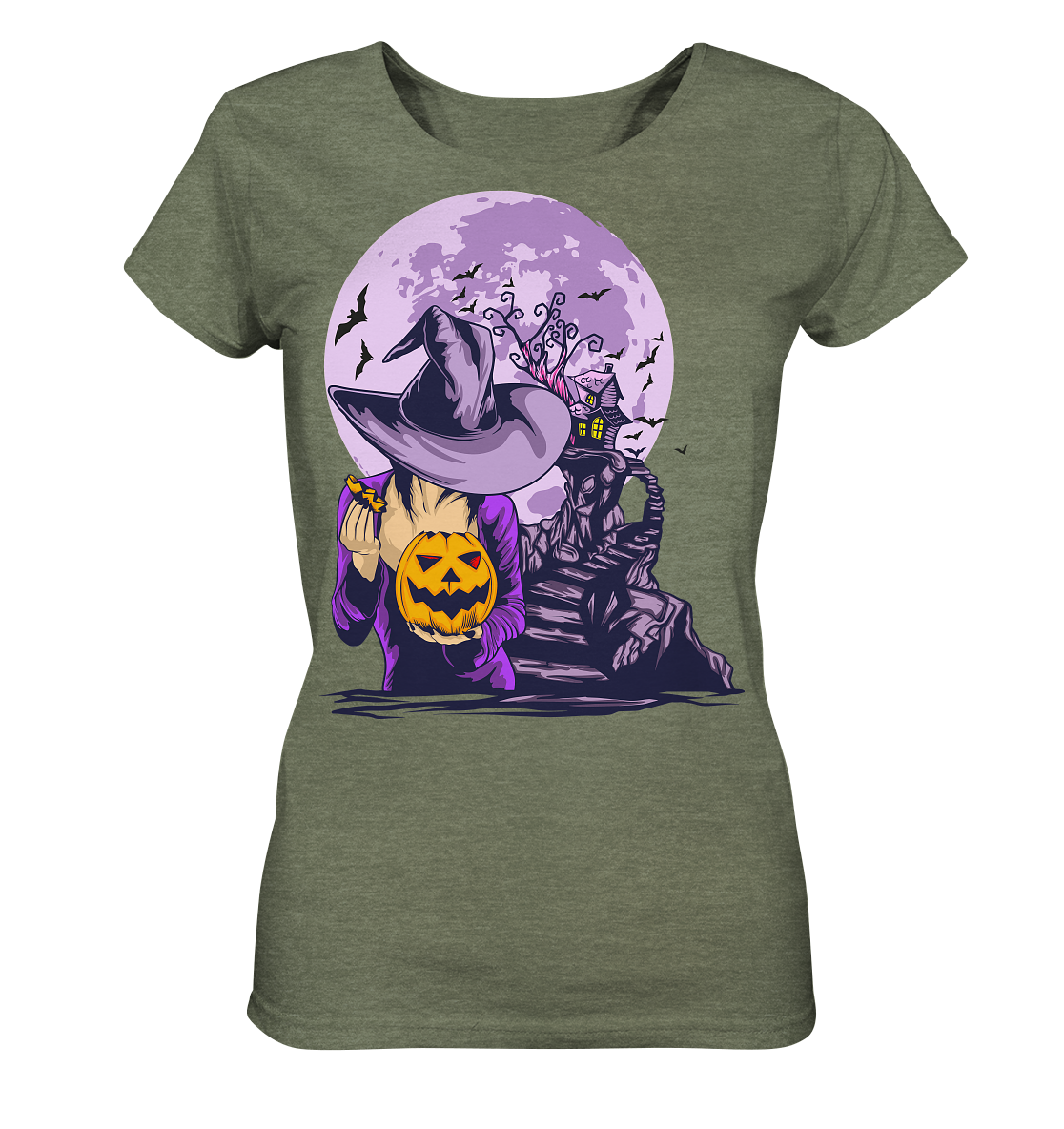 Halloween Illustration 8 - Ladies Organic Shirt (meliert)
