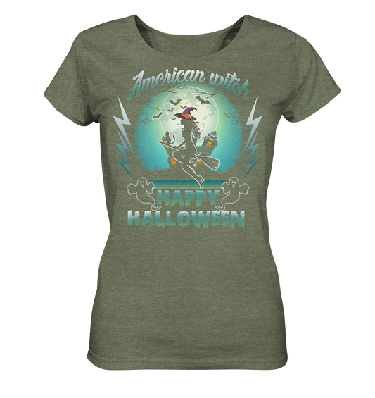 American Witch (Blau) - Ladies Organic Shirt (meliert)